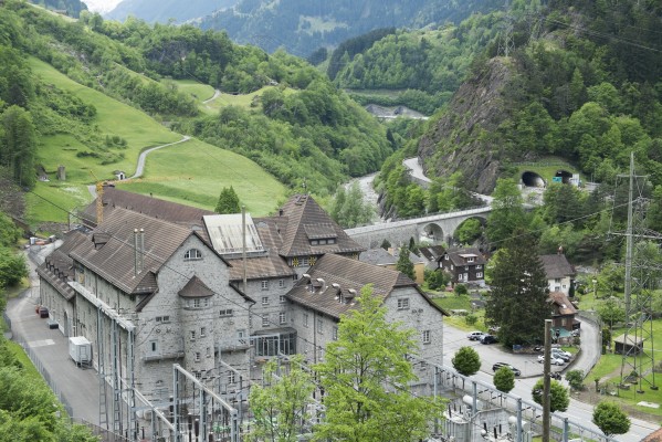 The hydroelectric plant at Amsteg helped power the trains of the Gotthard Railway from the beginning of electrification in 1923 until a new plant built inside the mountain opened in 1998.